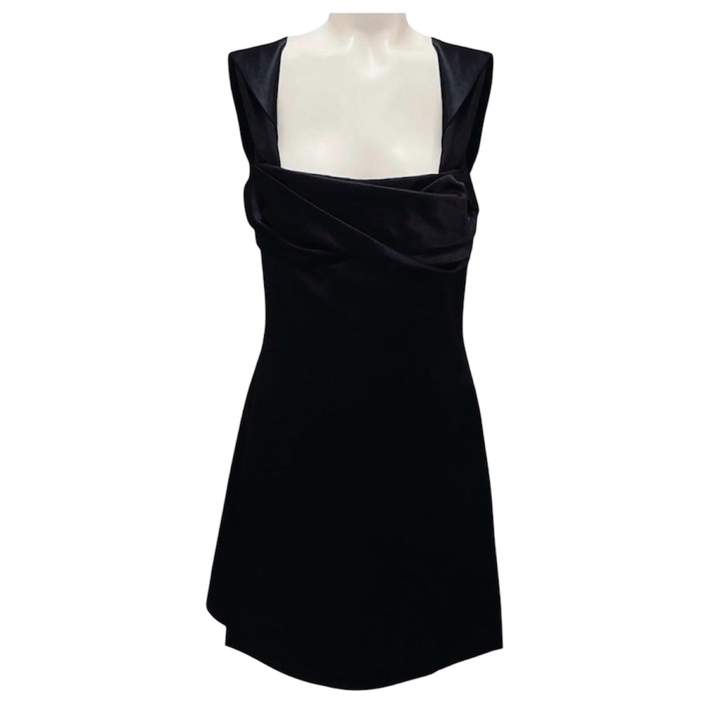 Jil Sander Black Draped Mini Dress